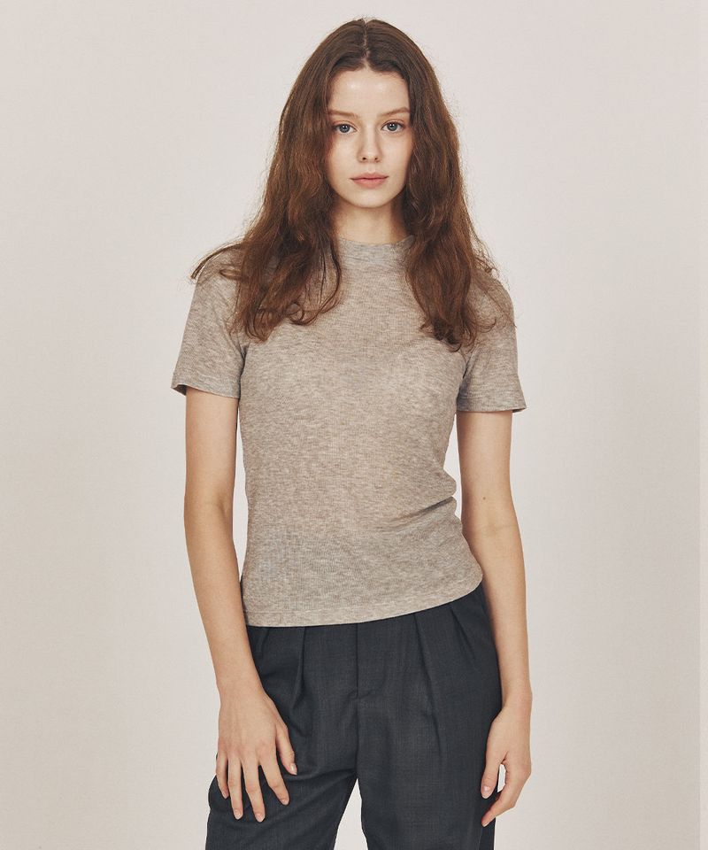 WEREVE（ウィレブ）の「wool blended Half top_grey（Tops）」