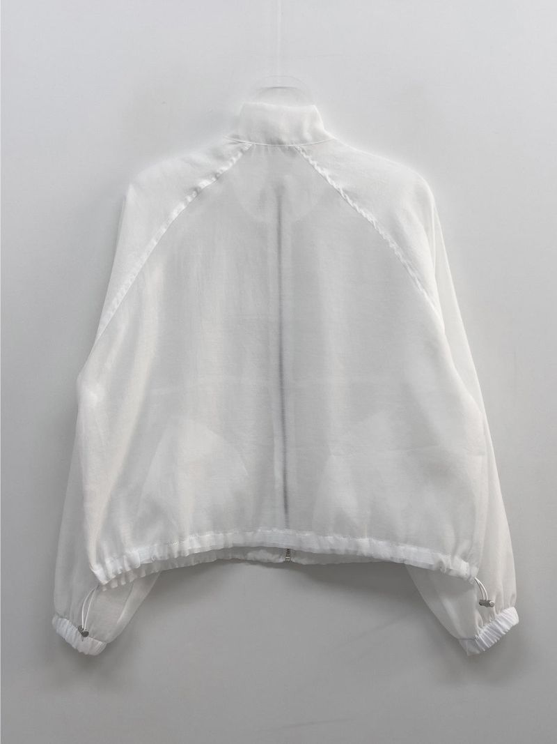 Organza Raglan See-through Blouson Jumper