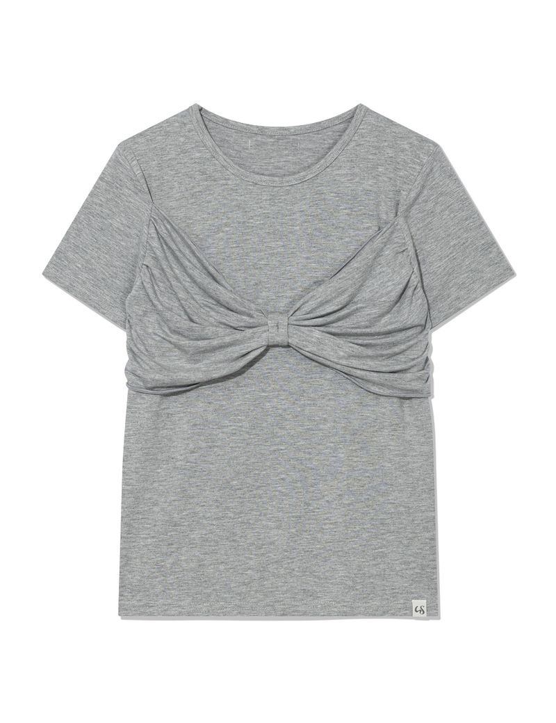 RIBBON T-SHIRT(GREY)