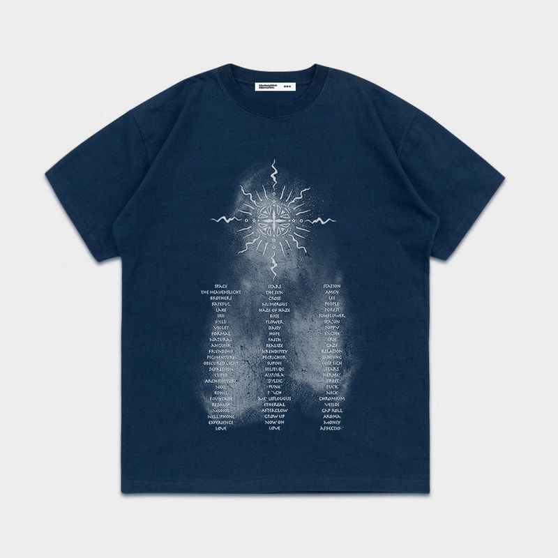 MYDEEPBLUEMEMORIES（マイディープブルーメモリーズ）の「Sun Ankh T-Shirts in DARK BLUE（Tops）」