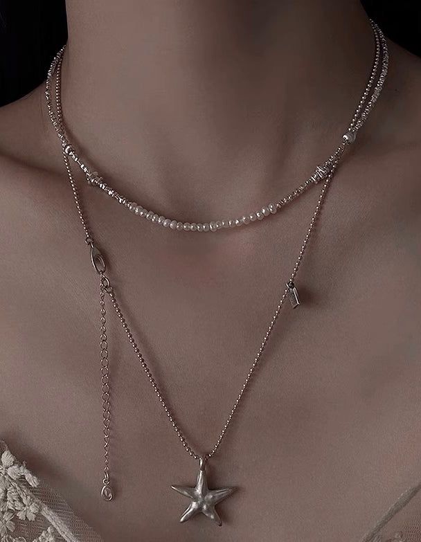 starfish silver necklace