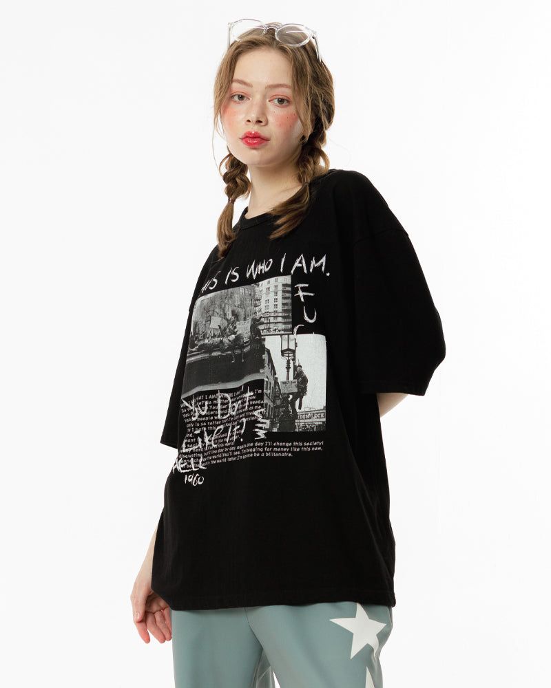 WIM（ダブリューアイエム）の「Punk Vintage-T black（Tops）」