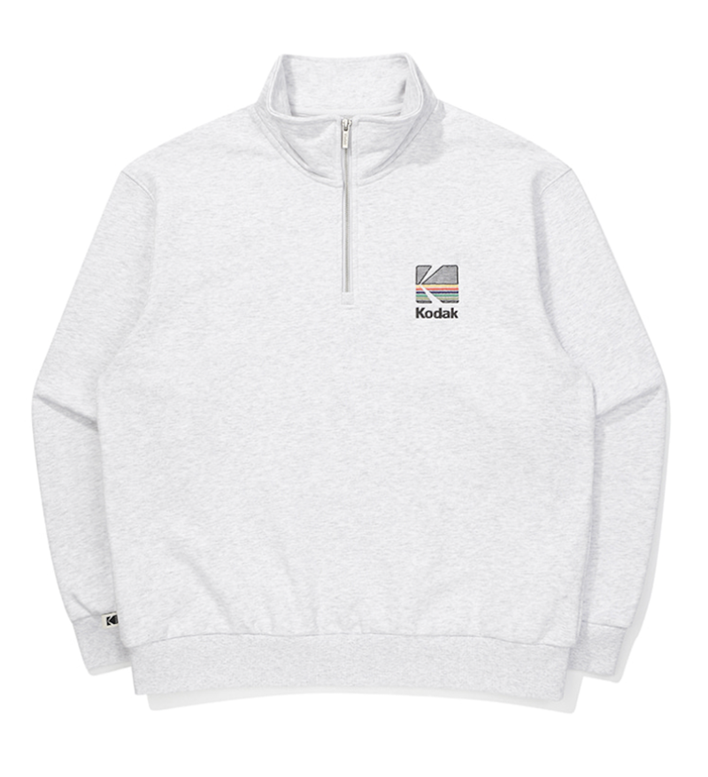 Rainbow Half Zip-Up Sweatshirt【RED】