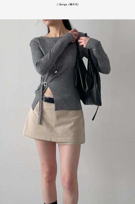 Basic Cotton Layered Skirt Pants