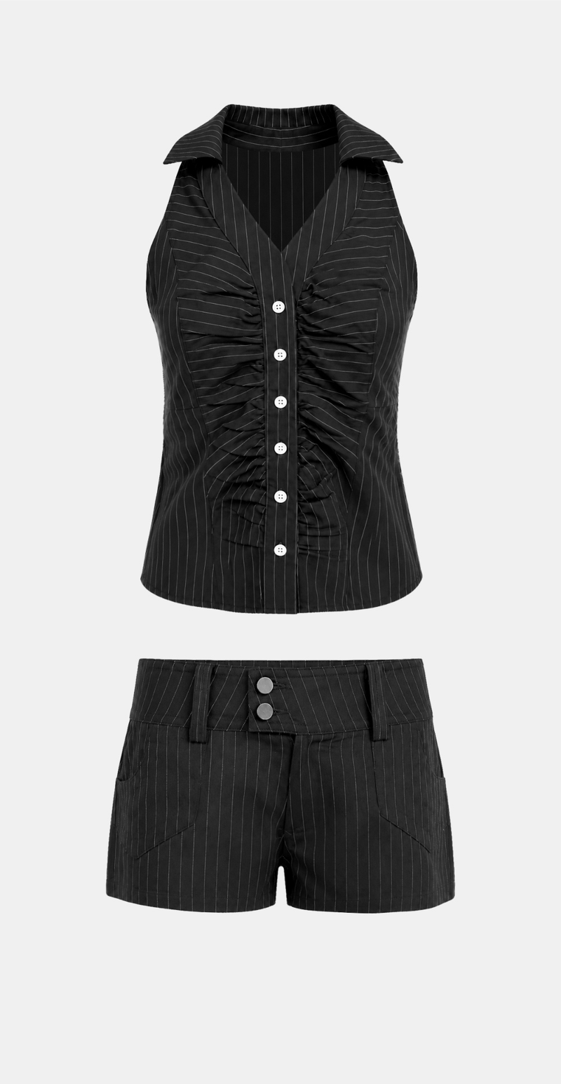 Lene Pinstripe Two Piece Set