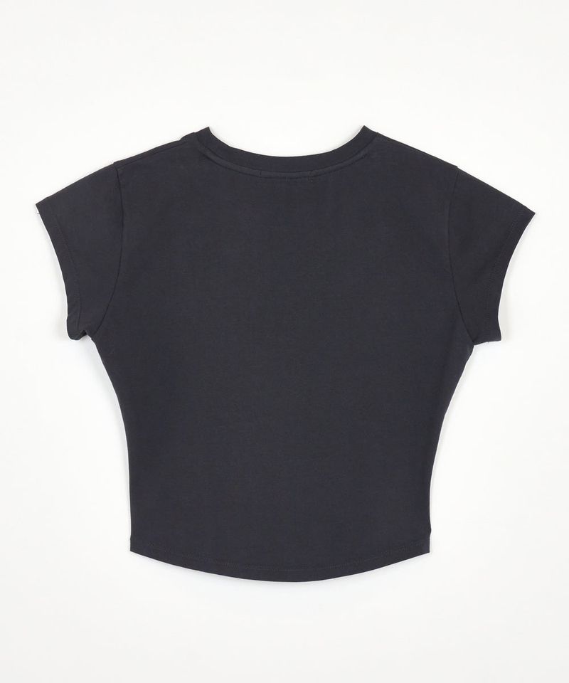 RIBBON PRINT T CHARCOAL