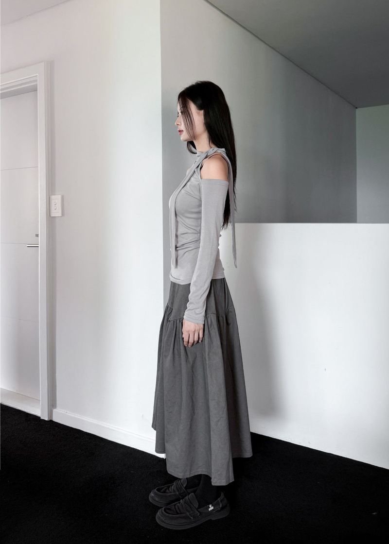 POCKET LINE COTTON SKIRT