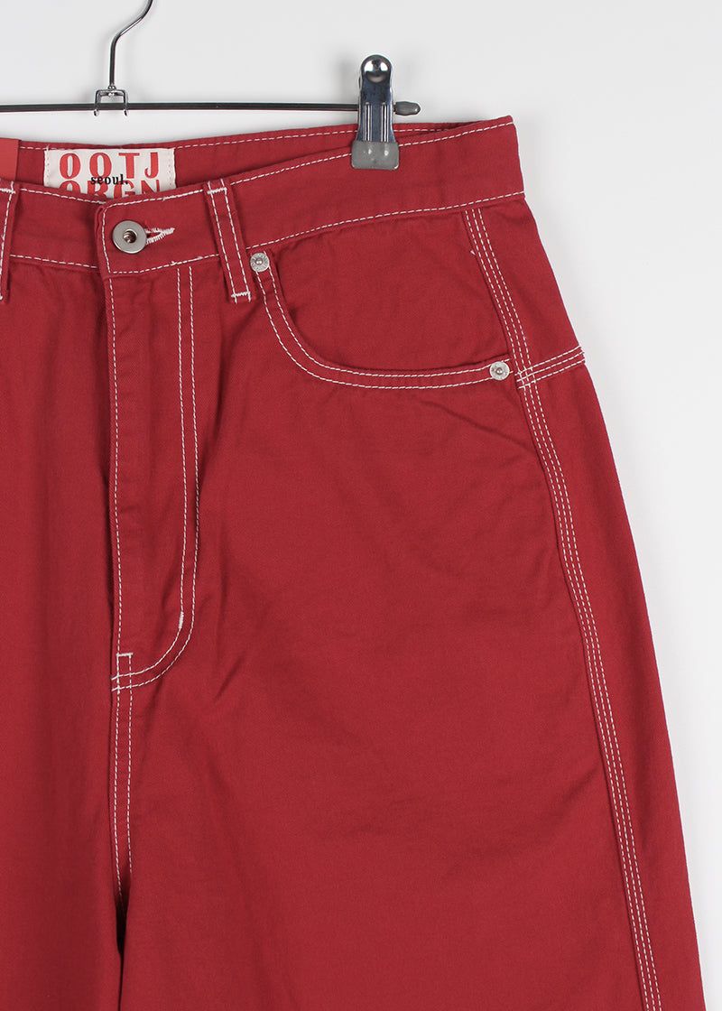 COLOR STITCH WIDE PANTS