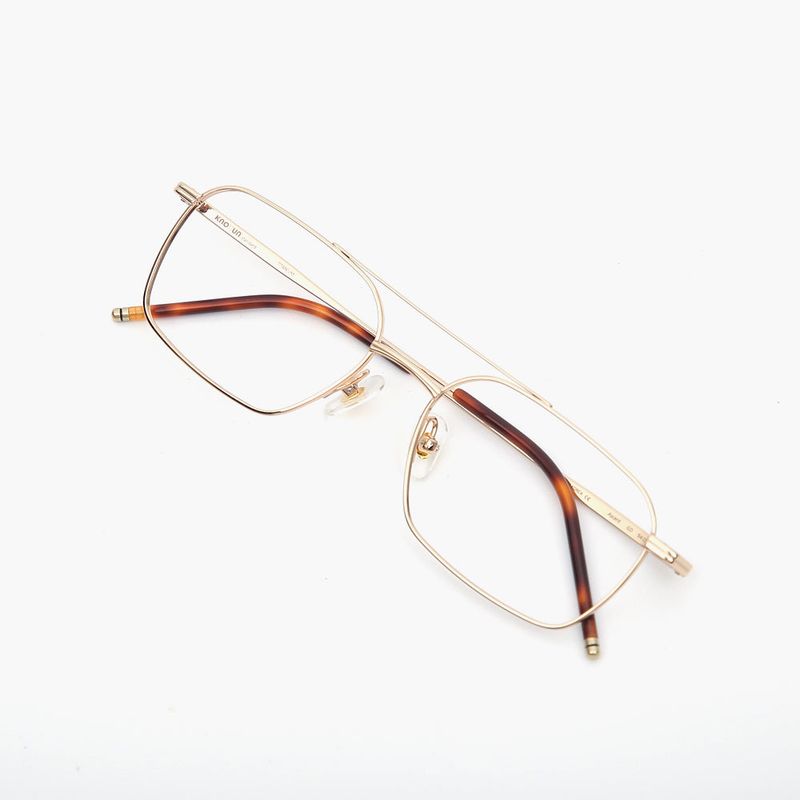 Knouun Square Combi Two-Bridge Glasses ASCENT GD