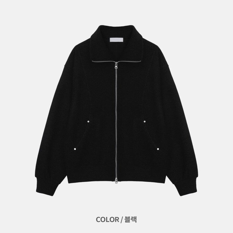 Remind knit zip up