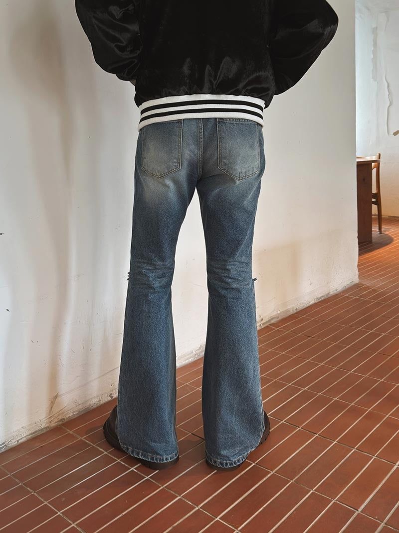 ASCLO Knee Des Bootcut Denim Pants