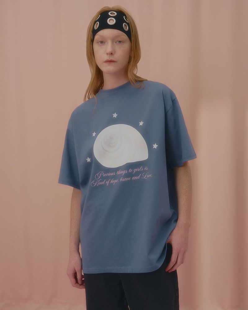 CHARMING SHELL TSHIRT-BLUE