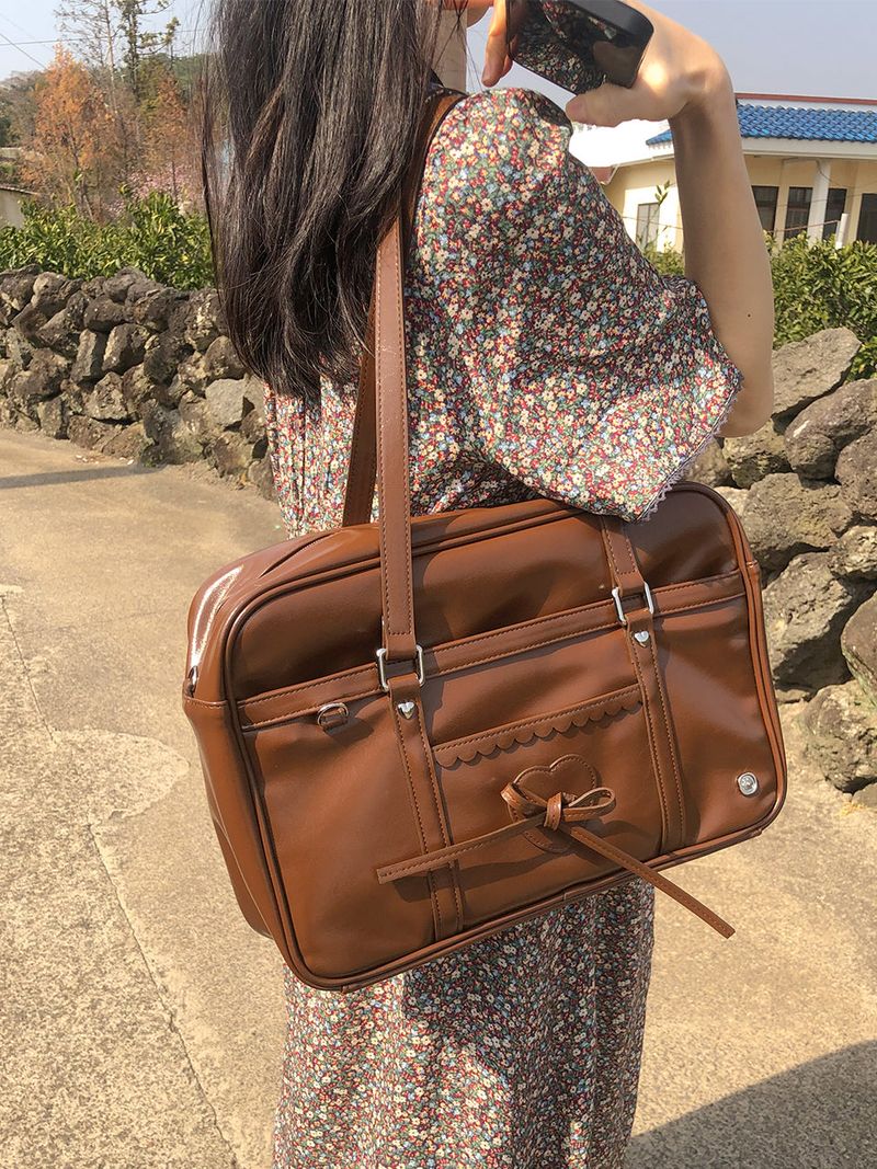 クラシックリボンスクールバッグ_vintage brown