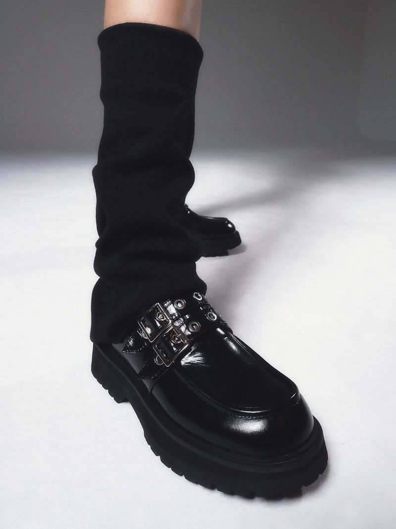 Biker Platform loafer black