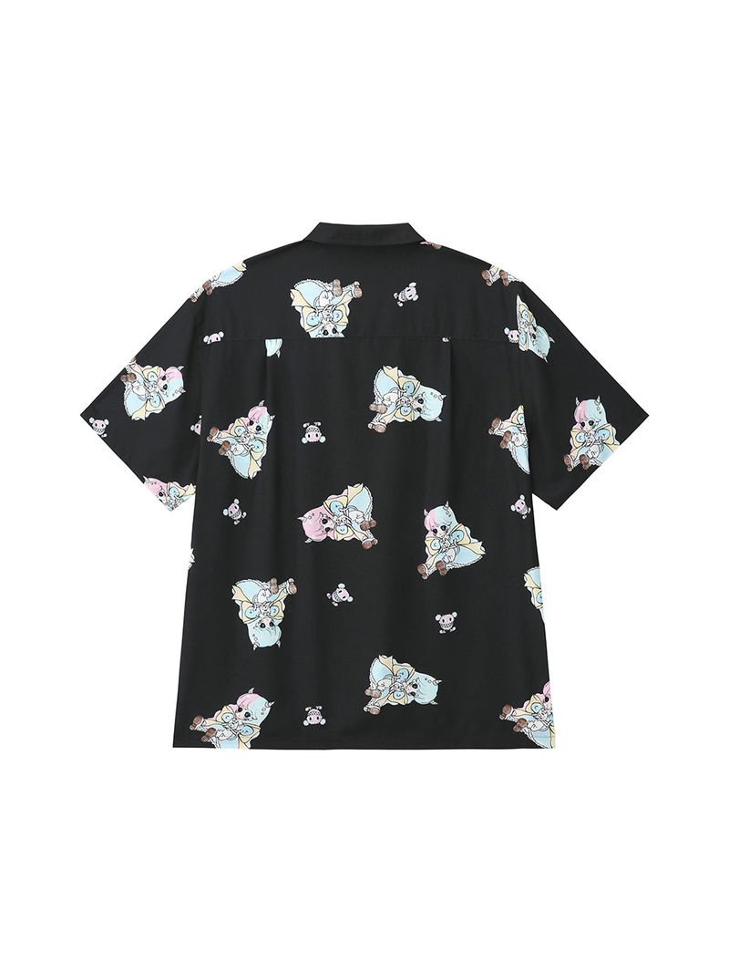 0 7 coke devil hawaiian shirt - BLACK