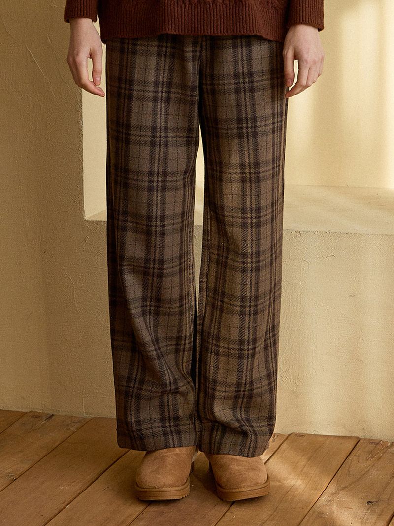 WOOL CHECK TROUSER