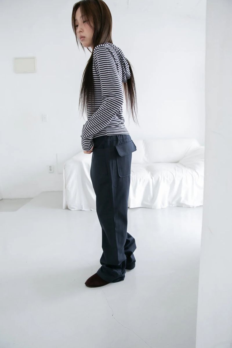 stripe regular hood top(2colors)