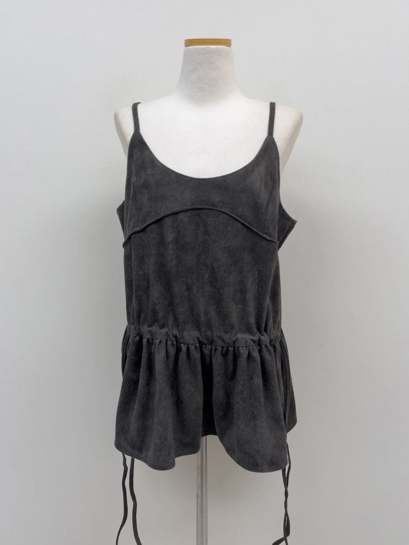 Frilled Suede Bustier