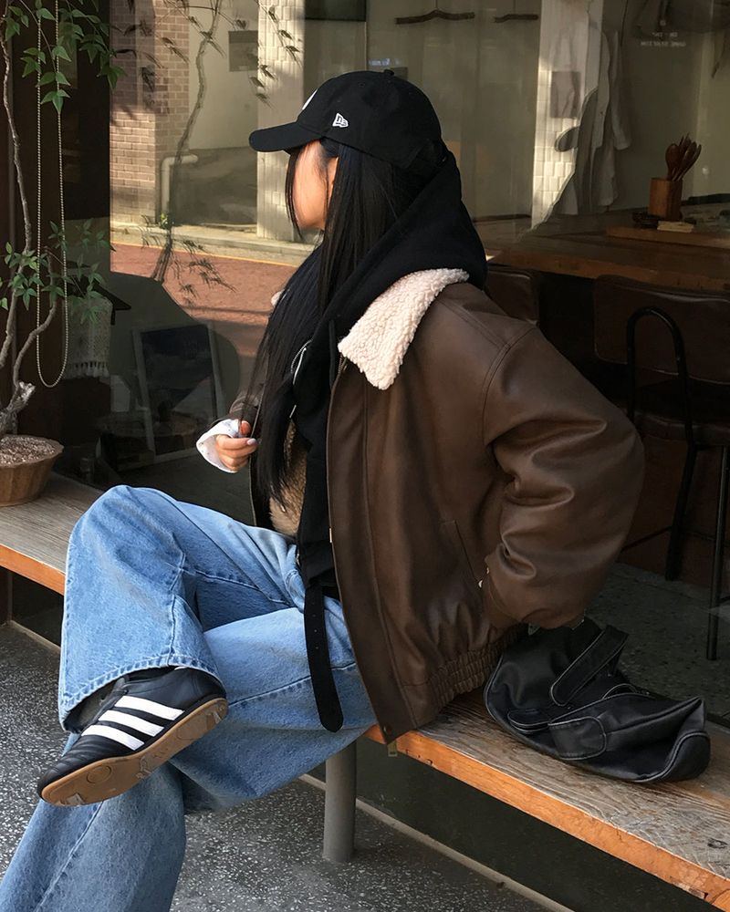 [ORIGINAL] Penta Leather Wool Shearling Jumper