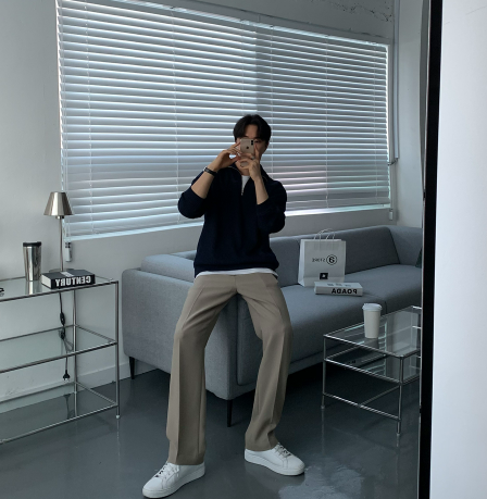 Hendes Daily Ribbed Semi-Zip Up Knit