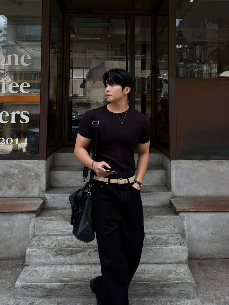Nagrang ribbed muscle short sleeve