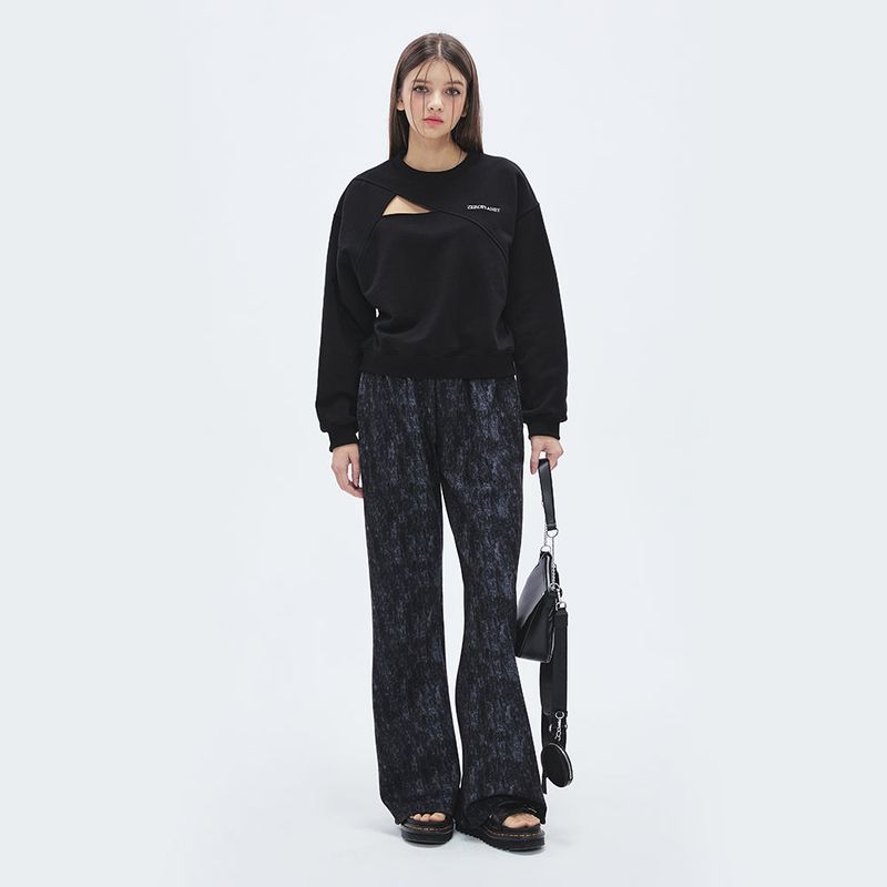 グランピックセミブーツカット/Graphic Semi-Bootcut Pants [NAVY]