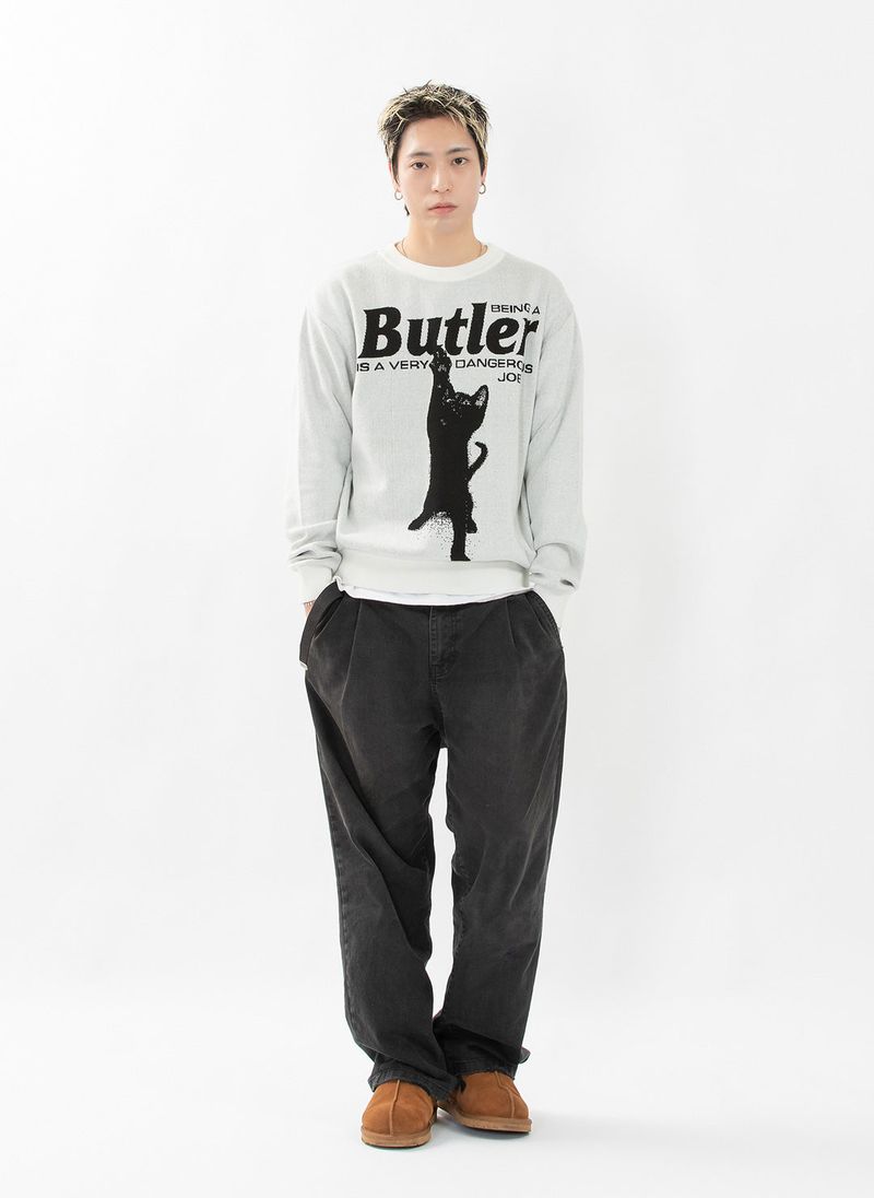 CAT BUTLER Knit Sweater (WHITE)