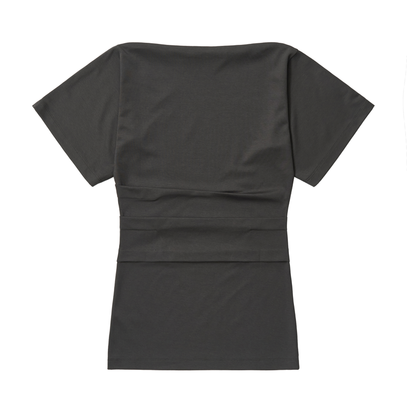MULTI-WAY SNAP DRAPE DRESS (CHARCOAL)