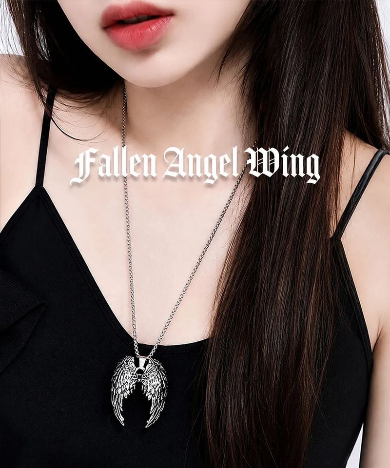 Fallen Angel Wing Long Necklace