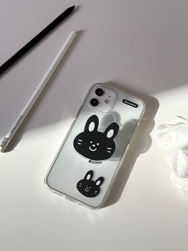 Black bunny jelly case (iphone case)