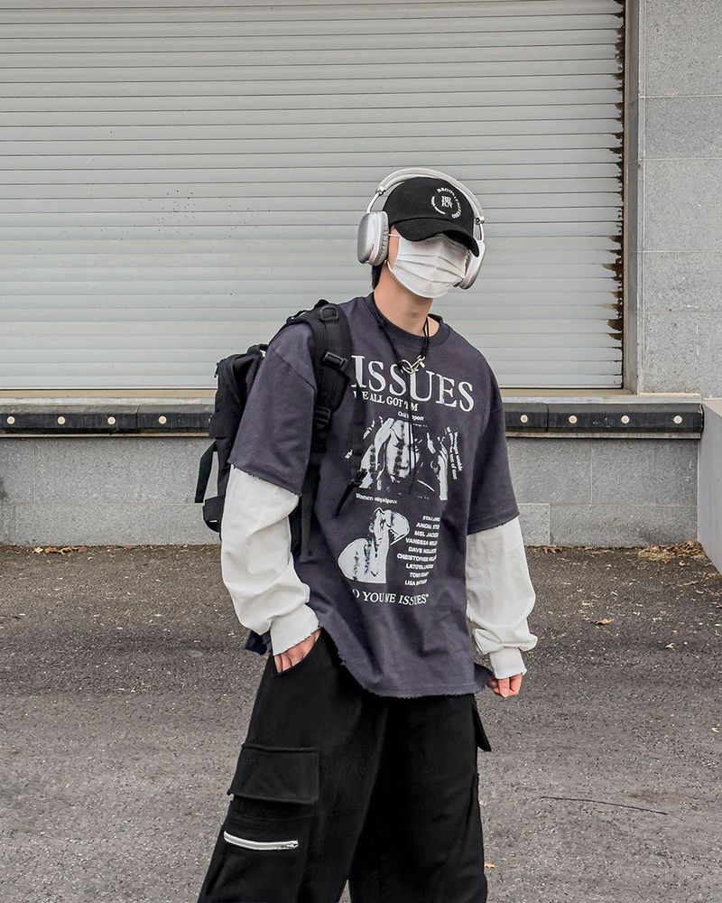 Issue Layered Color-Blocked Oversized Long Sleeve