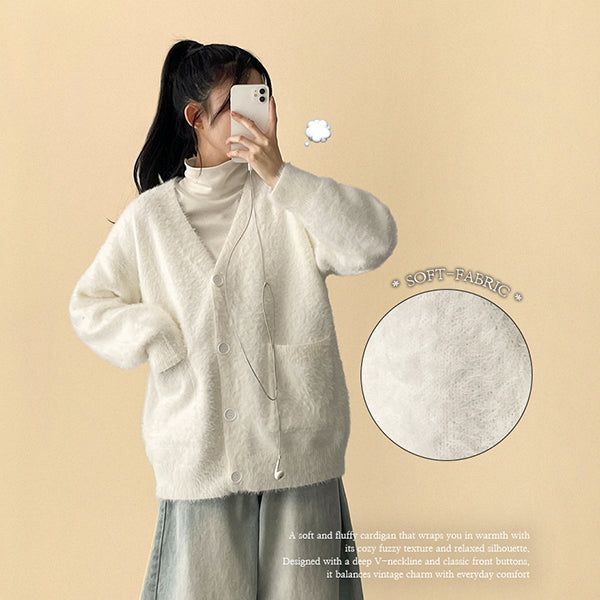 Onp Pocket Angora Cardigan
