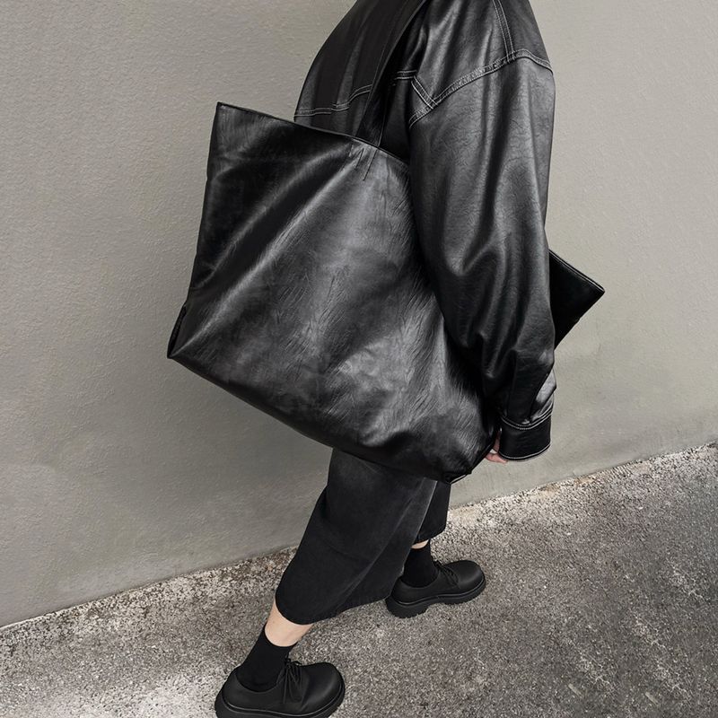 Travel Leather Line Big Shoulder Bag