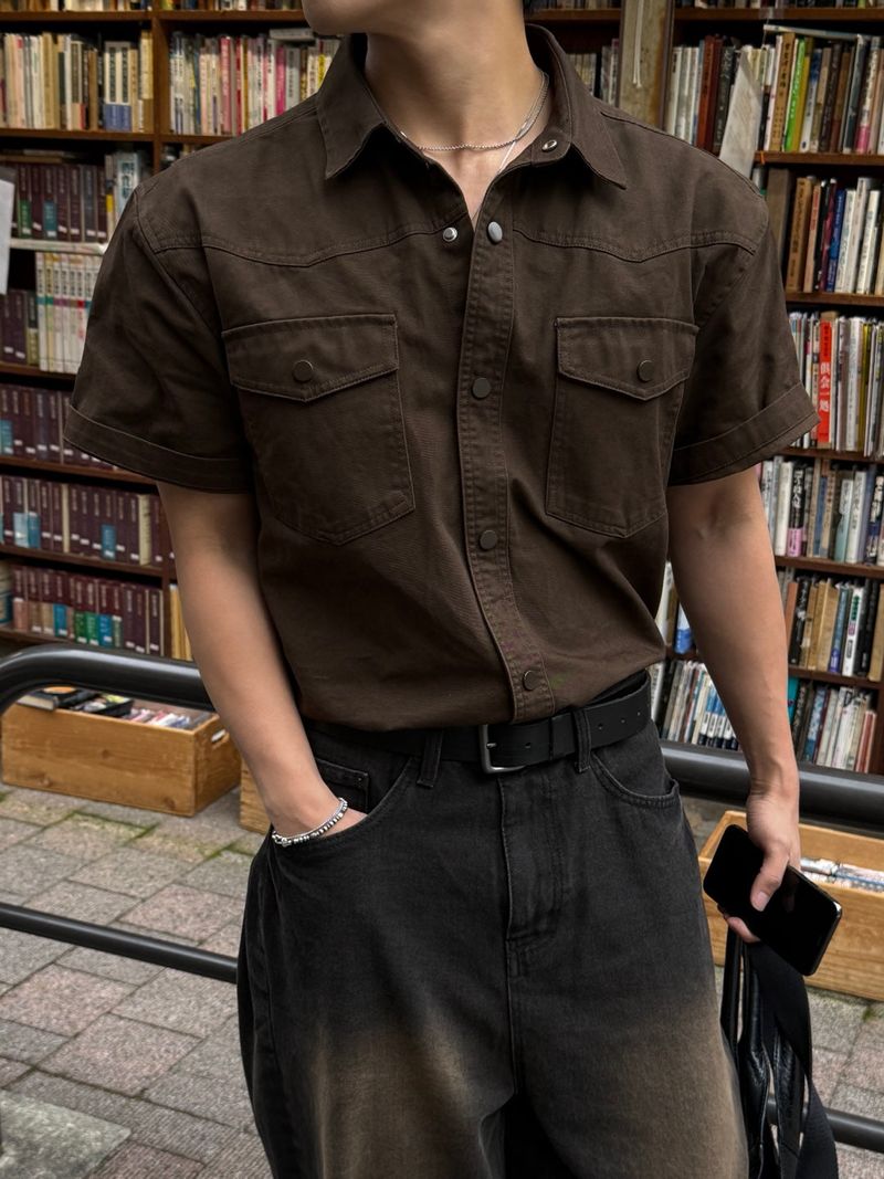 Frix snap western short-sleeved shirt