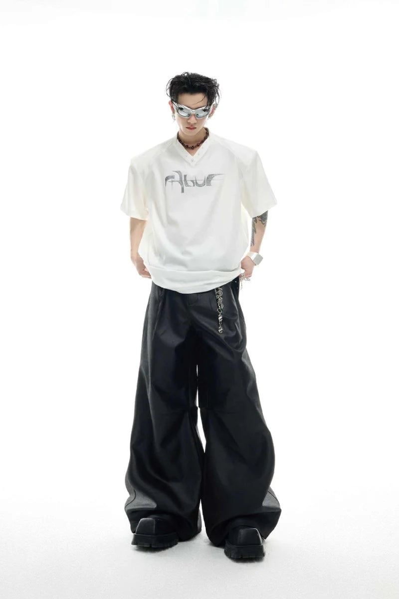 Iridescent Deconstructed V-Neck Tee