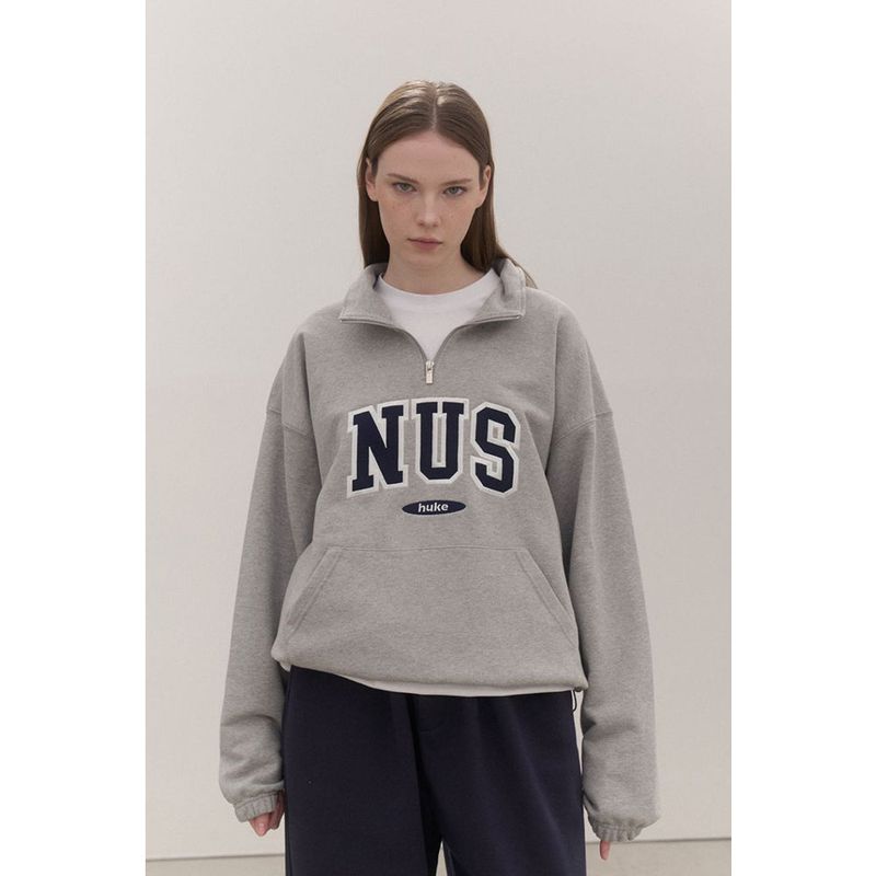 Huke x Nus. ハーフジップアップ(BLACK)