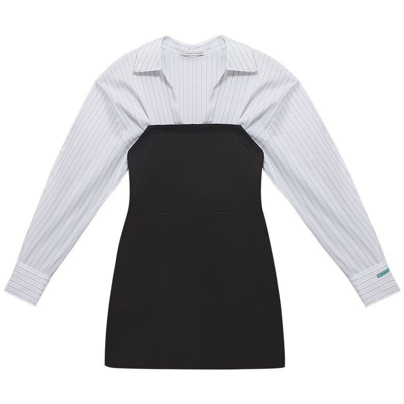 Blouse mixed mini dress