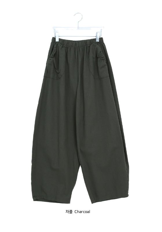 26FW★ [BAONHAUS] Poiden Balloon Banding Wide Pants