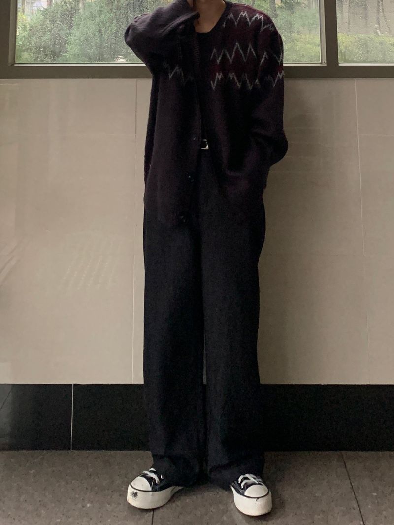 Shadow Jacquard Brush Cardigan