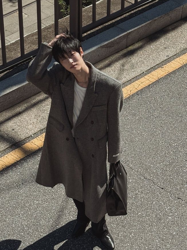HANDMADE/wool 70% KESTI maxi double coat