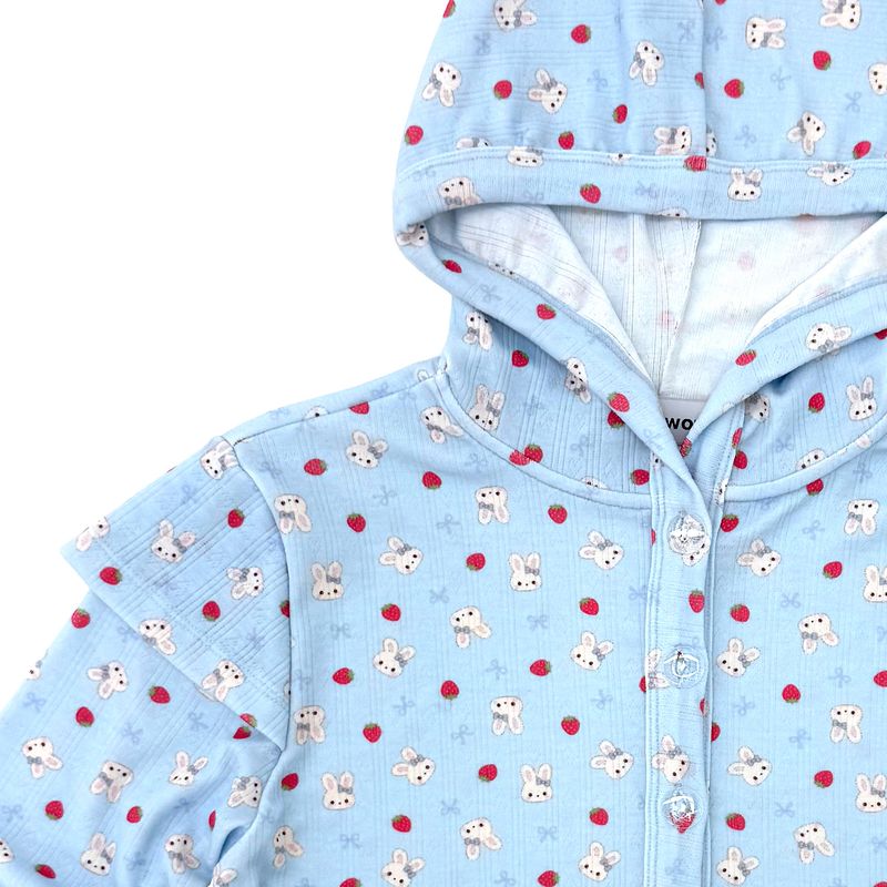 Cap Sleeve Hooded Cardigan [Blue Rabbit]