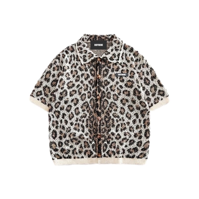 ROYNINE（ロイナイン）の「Ivory Leopard Short Sleeve Cardigan（Tops）」