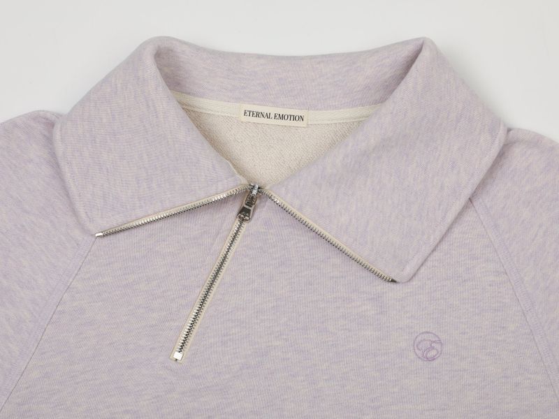 COMFORT DIAGONAL ZIP SWEATSHIRTS (LAVENDER)