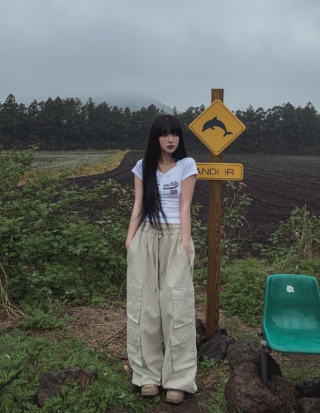 ruby zipper wide cargo pants