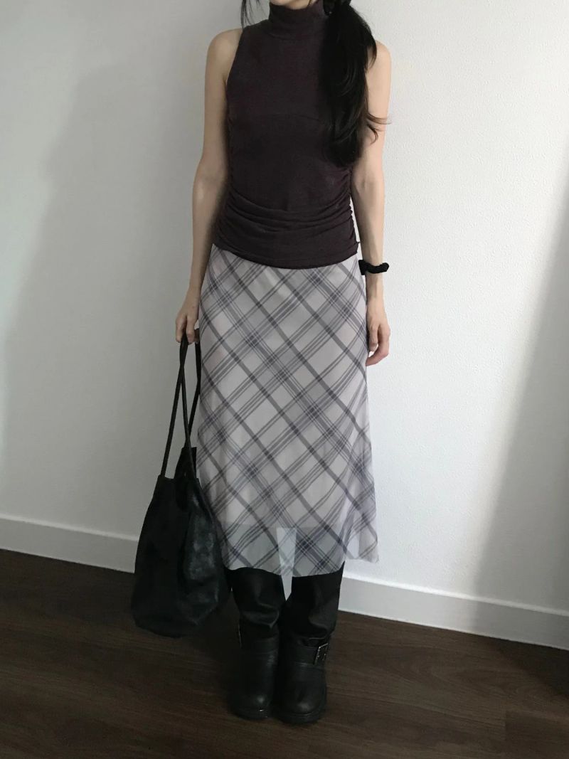 Glue Check Long Skirt (one color)