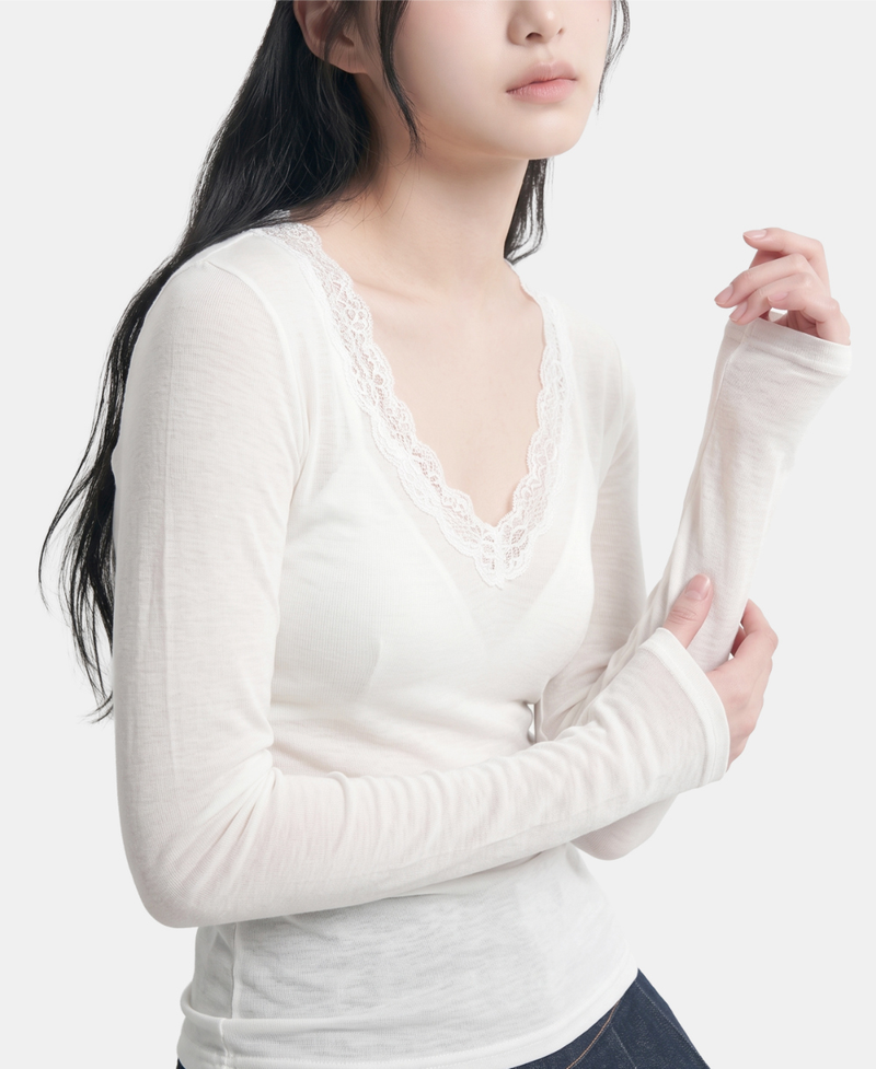 Irene Lace V-Neck Tee