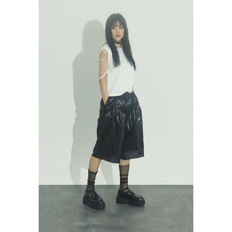 LEATHER LINING COMBI SHORTS