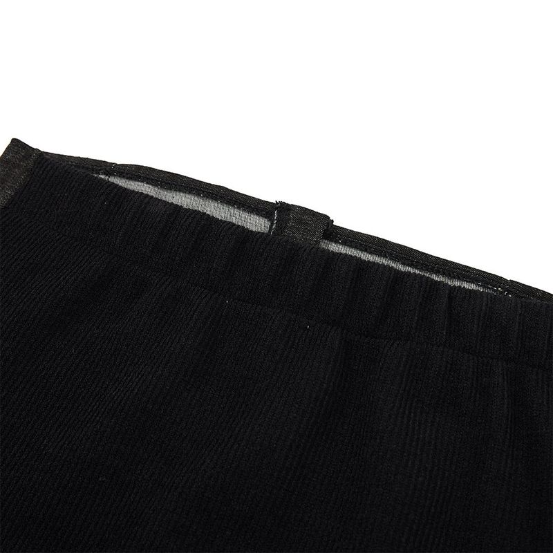 デニムニットブロックチューブトップ / Denim Knit Blocking Top [BLACK]