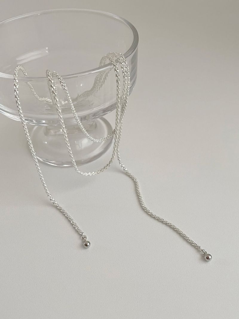 shining cutting drop necklace / layered square cutting glitter long