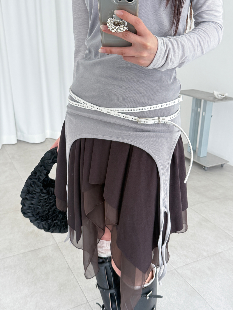 Eunarkive（ウナカイブ）の「ダブルスタッズベルト (2color)（ファッション小物）」